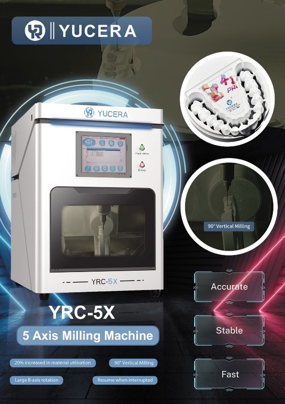 China Yucera Hot Sale Fully Automatic 5 Axis Dental CAD CAM Milling Machine for Lab