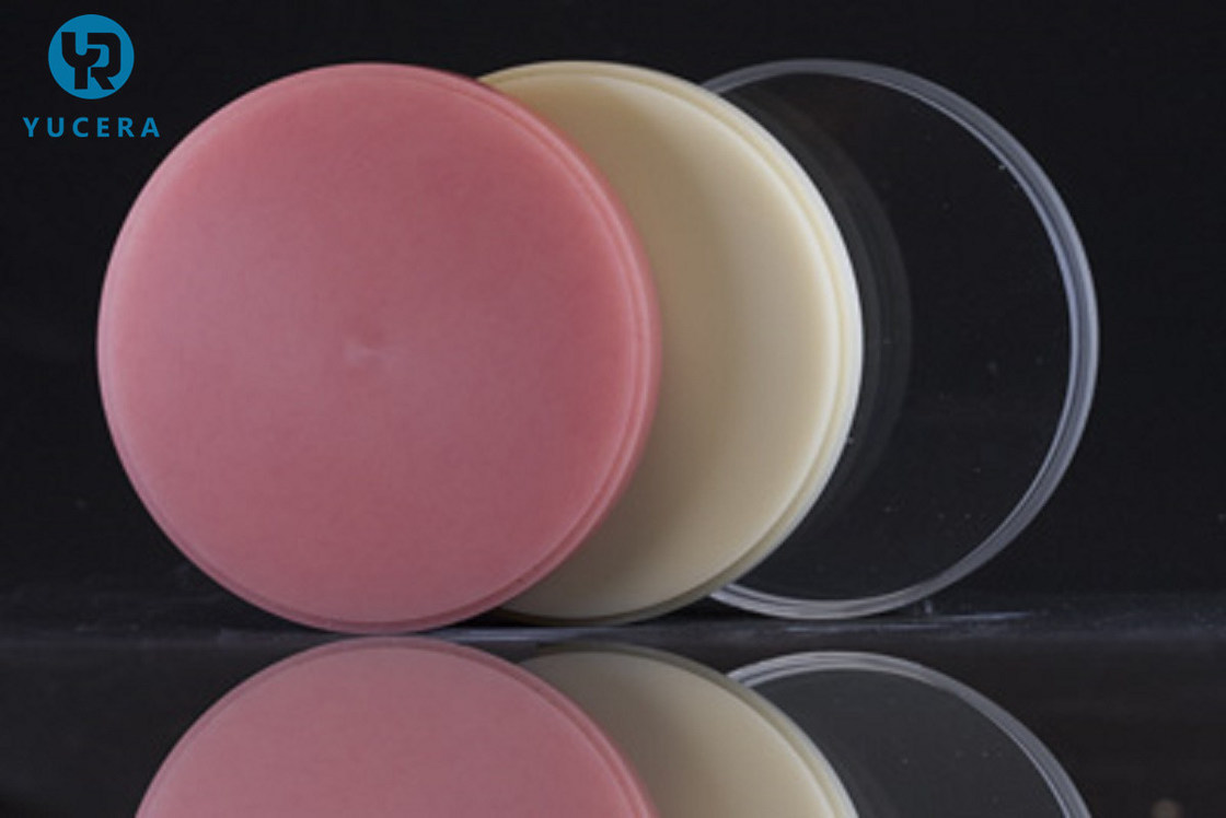 YUCERA PMMA ডেন্টাল ল্যাব কনজিউমেবলস ডেন্টাল PMMA ডিস্ক ওপেন CAD CAM মিলিং সিস্টেমের জন্য ডেন্টাল PMMA ব্লক মিলিং মেশিনের জন্য