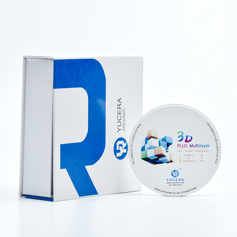 3D প্লাস মাল্টিলেয়ার জিরকোনিয়া ব্লক 1200HV স্ব-রঙ্গিন CAD CAM জিরকোনিয়া ব্লক